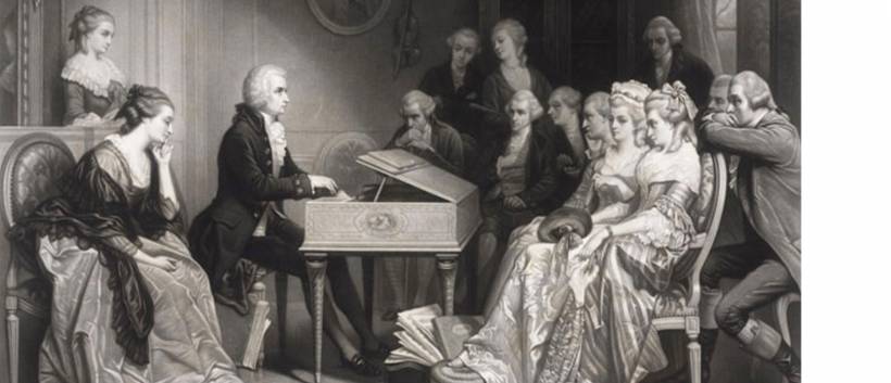 Mozart à Vienne faisant entendre son opéra Don Giovanni  © Osterreichische Nationalbibliothek